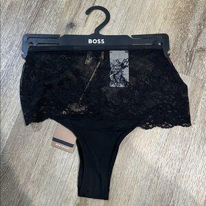 Boss Black Lace Briefs - lace hipster thong XS